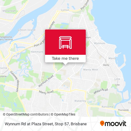 Wynnum Rd at Plaza Street, Stop 57 map