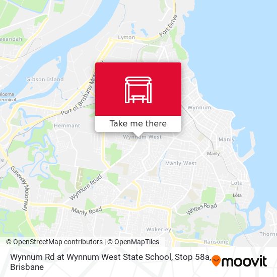 Mapa Wynnum Rd at Wynnum West State School, Stop 58a