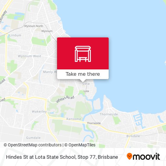 Hindes St at Lota State School, Stop 77 map