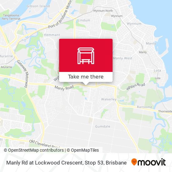 Manly Rd at Lockwood Crescent, Stop 53 map