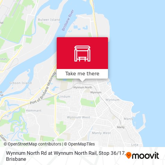 Wynnum North Rd at Wynnum North Rail, Stop 36 / 17 map