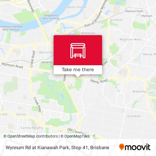 Wynnum Rd at Kianawah Park, Stop 41 map
