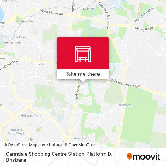 Mapa Carindale Shopping Centre Station, Platform D