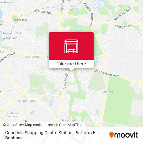 Carindale Shopping Centre Station, Platform F map