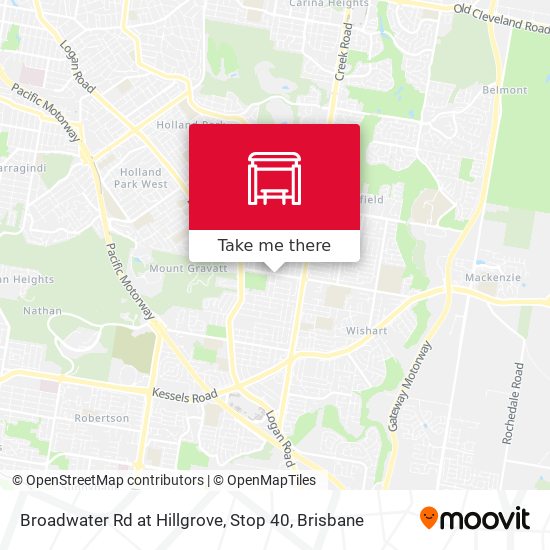 Mapa Broadwater Rd at Hillgrove, Stop 40