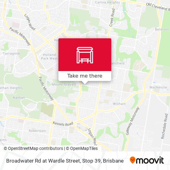 Broadwater Rd at Wardle Street, Stop 39 map