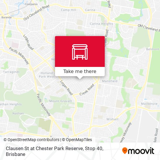 Clausen St at Chester Park Reserve, Stop 40 map