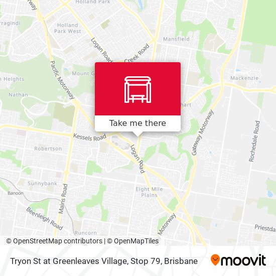 Tryon St at Greenleaves Village, Stop 79 map