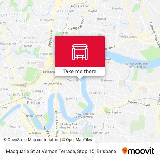 Macquarie St at Vernon Terrace, Stop 15 map