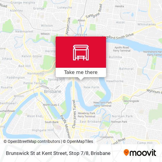 Brunswick St at Kent Street, Stop 7 / 8 map
