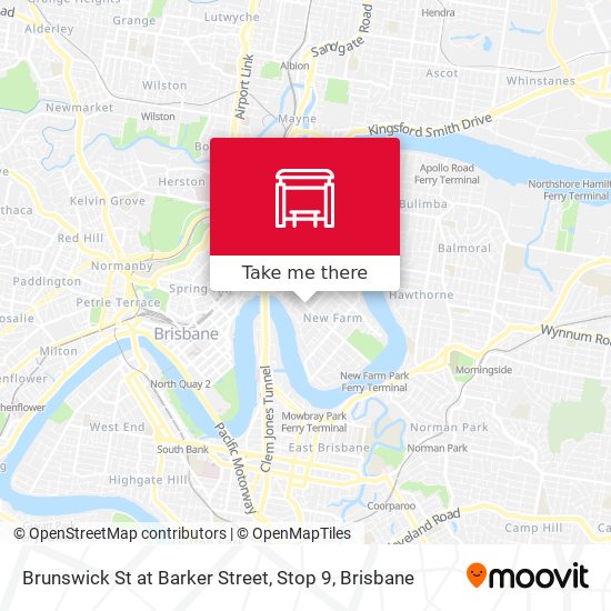 Brunswick St at Barker Street, Stop 9 map