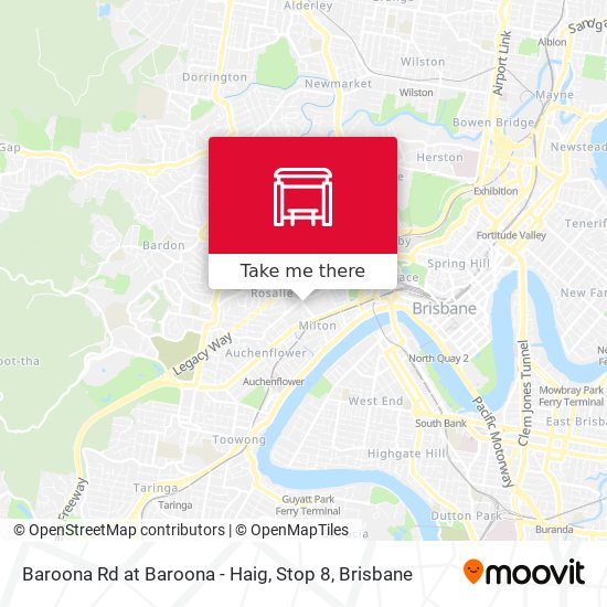 Baroona Rd at Baroona - Haig, Stop 8 map