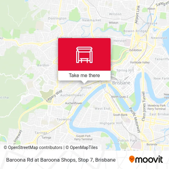Baroona Rd at Baroona Shops, Stop 7 map