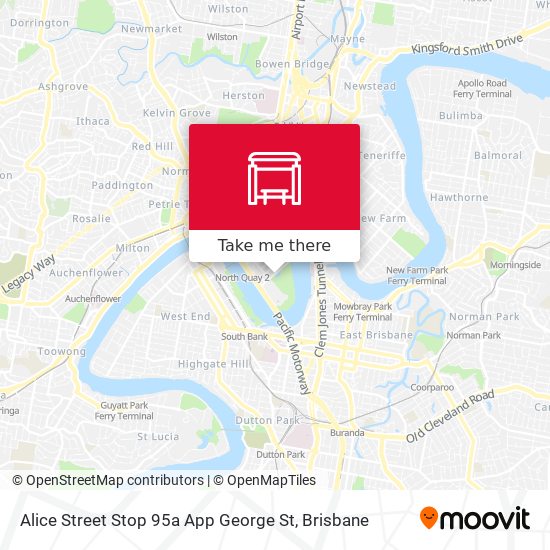 Mapa Alice Street Stop 95a App George St