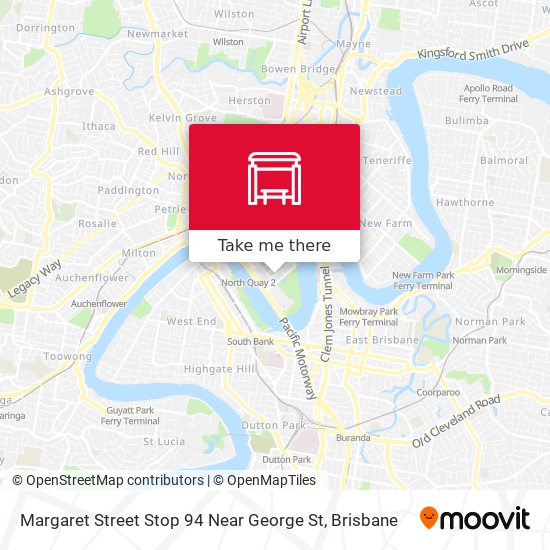 Mapa Margaret Street Stop 94 Near George St