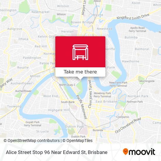 Mapa Alice Street Stop 96 Near Edward St