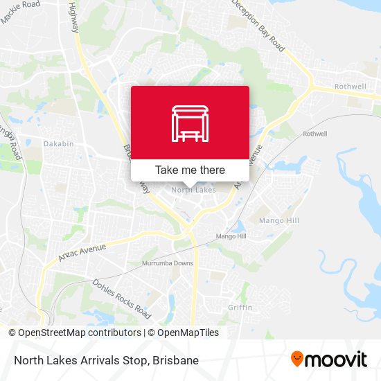 North Lakes Arrivals Stop map