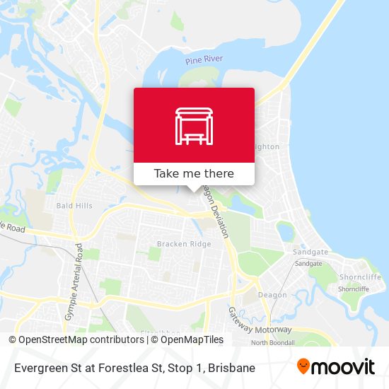 Evergreen St at Forestlea St, Stop 1 map