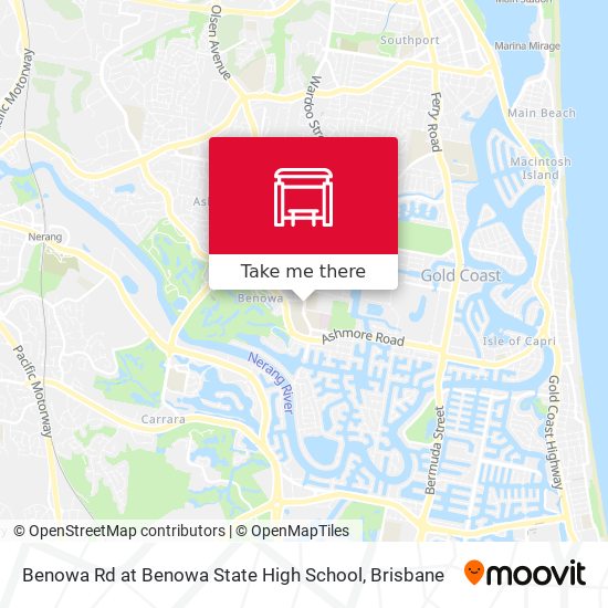 Mapa Benowa Rd at Benowa State High School