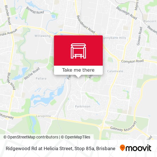 Ridgewood Rd at Helicia Street, Stop 85a map