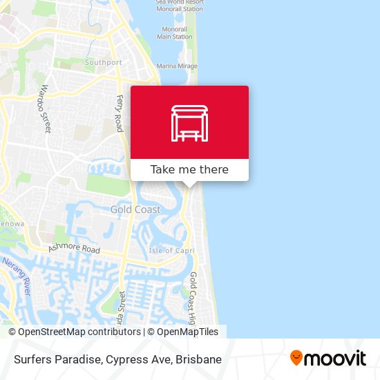 Surfers Paradise, Cypress Ave map