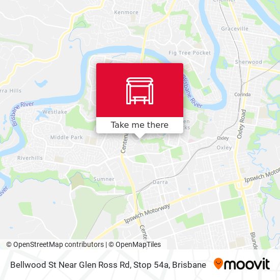 Bellwood St Near Glen Ross Rd, Stop 54a map