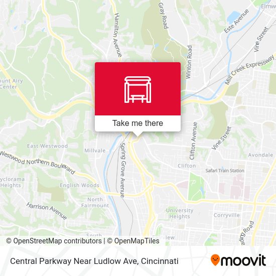Central Parkway Near Ludlow Ave map