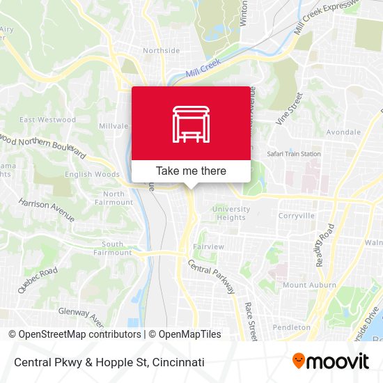 Central Pkwy & Hopple St map