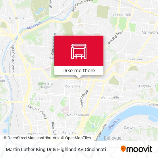 Martin Luther King Dr & Highland Av map