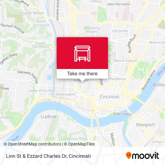 Linn St & Ezzard Charles Dr map