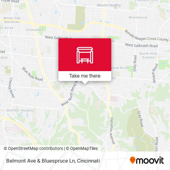 Belmont Ave & Bluespruce Ln map