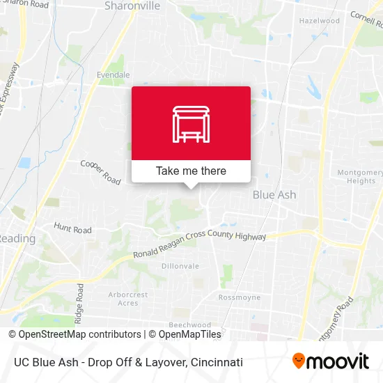 UC Blue Ash - Drop Off & Layover map