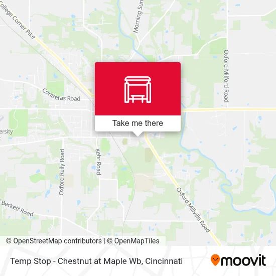 Temp Stop - Chestnut at Maple Wb map