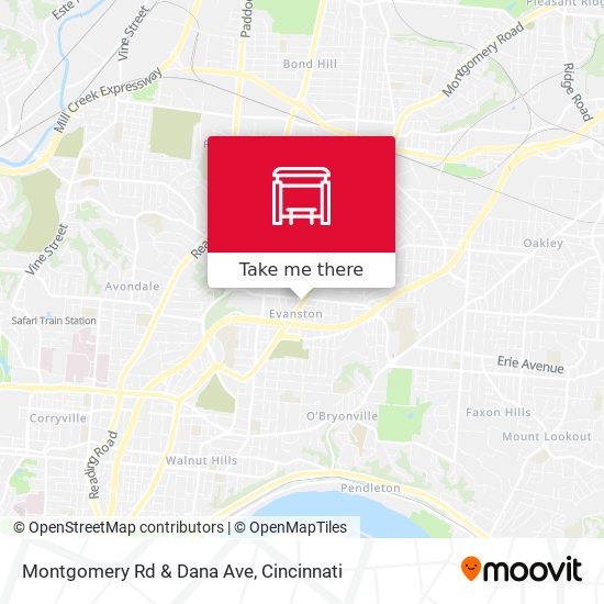 Montgomery Rd & Dana Ave map