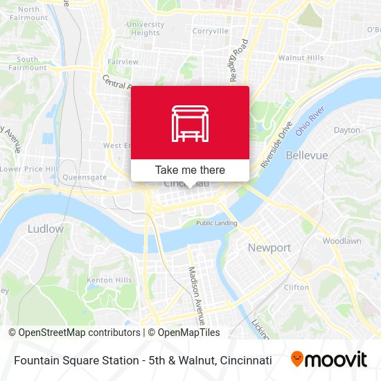 Mapa de Fountain Square Station - 5th & Walnut