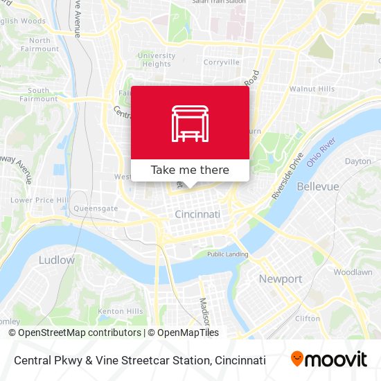 Central Pkwy & Vine Streetcar Station map