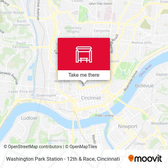 Mapa de Washington Park Station - 12th & Race
