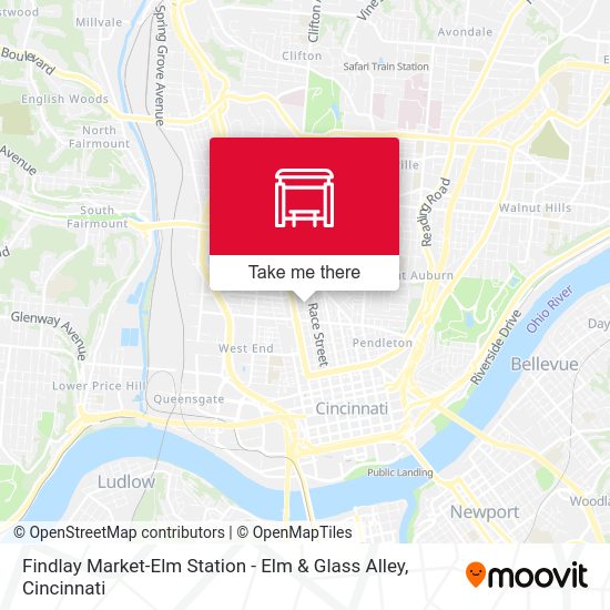 Findlay Market-Elm Station - Elm & Glass Alley map