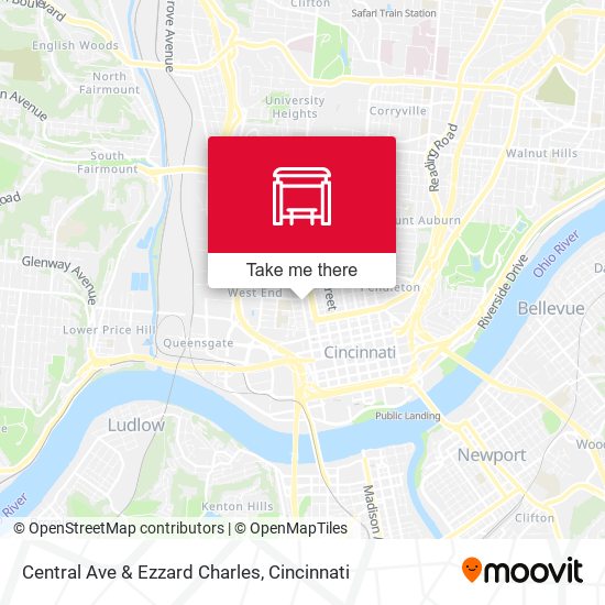 Central Ave & Ezzard Charles map