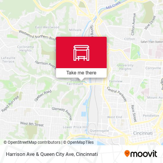 Harrison Ave & Queen City Ave map