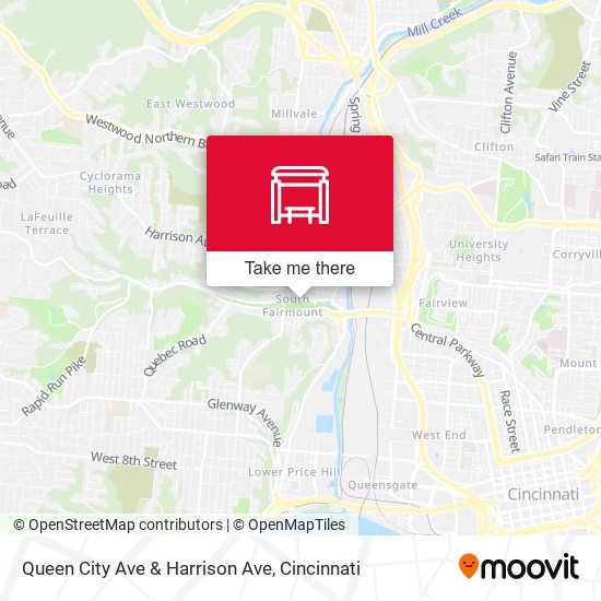 Queen City Ave & Harrison Ave map