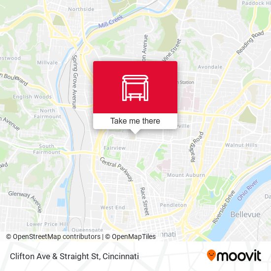 Mapa de Clifton Ave & Straight St