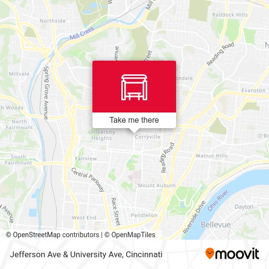 Jefferson Ave & University Ave map