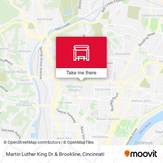 Martin Luther King Dr & Brookline map