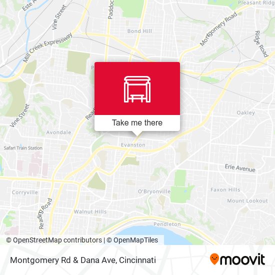 Montgomery Rd & Dana Ave map