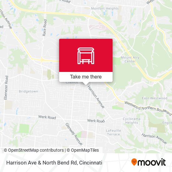 Harrison Ave & North Bend Rd map