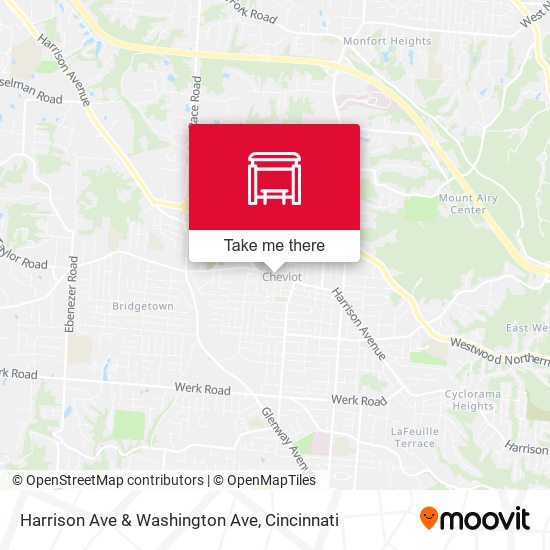 Harrison Ave & Washington Ave map