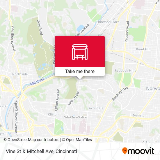 Mapa de Vine St & Mitchell Ave