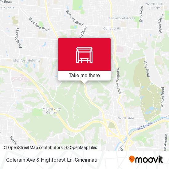 Colerain Ave & Highforest Ln map