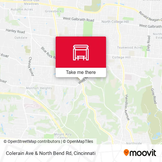 Colerain Ave & North Bend Rd map